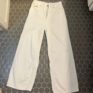 Urban outfitters White Corduroy wide leg pant